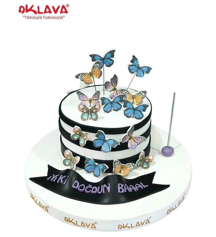 kelebek doğum günü pastası, kelebek pasta