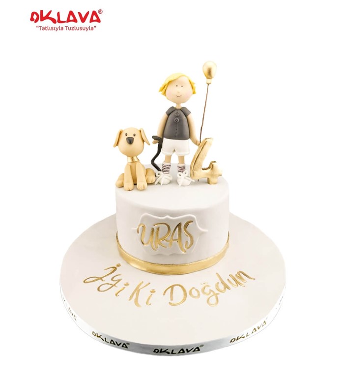 erkek çocuk pastası, köpekli pasta, özel tasarım pasta