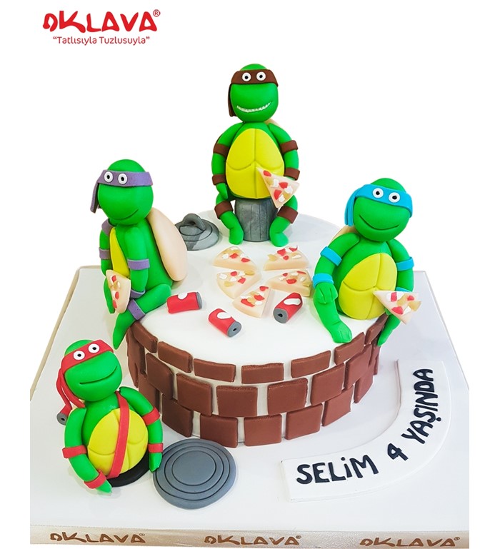 ninja kaplumbağalar pastası, ninja doğum günü pastası