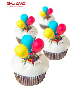 kurabiyeler, balonlu cupcake, cupcake modelleri, cupcakeler