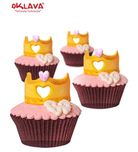 taçlı cupcake, kurabiye modelleri, cupcake modelleri