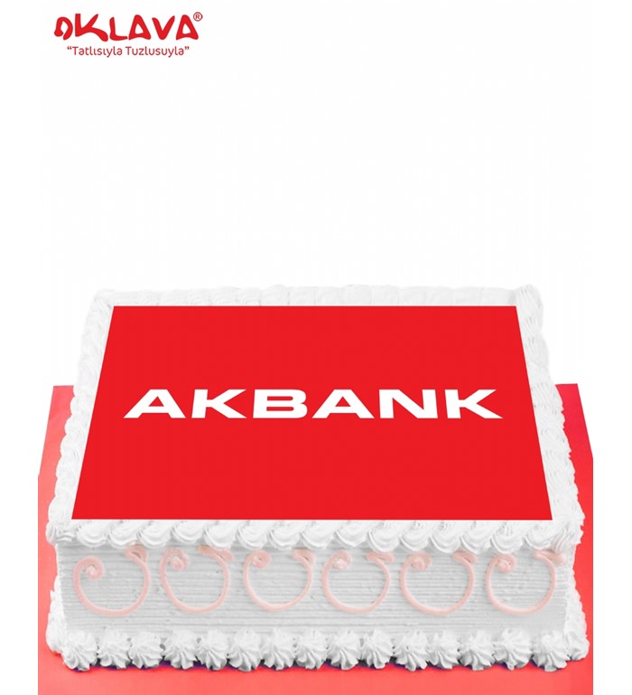 akbank pastası, resimli kurumsal pasta, logolu pasta