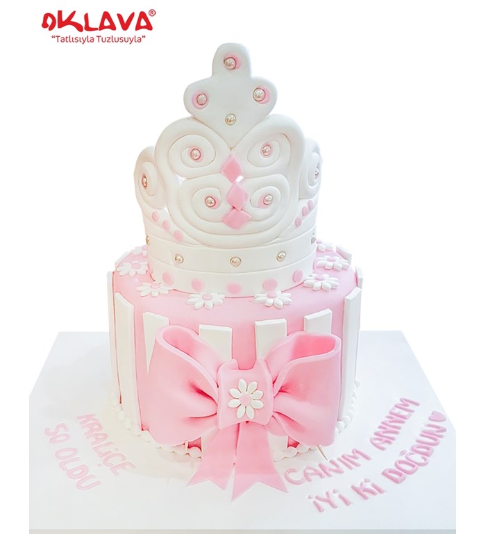 taçlı prenses pastası, butik prenses pastası