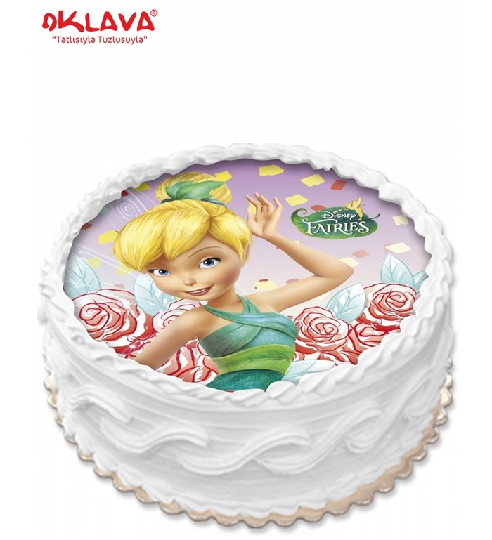 fairies tinkerbell pastası, resimli çizgi film pastası