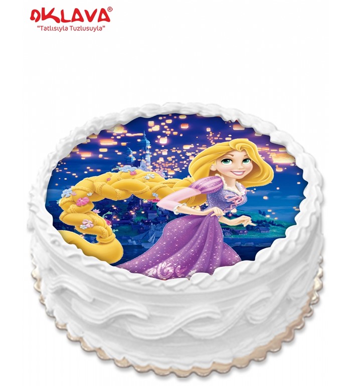rapunzel pastası, resimli rapunzel, prenses pastası