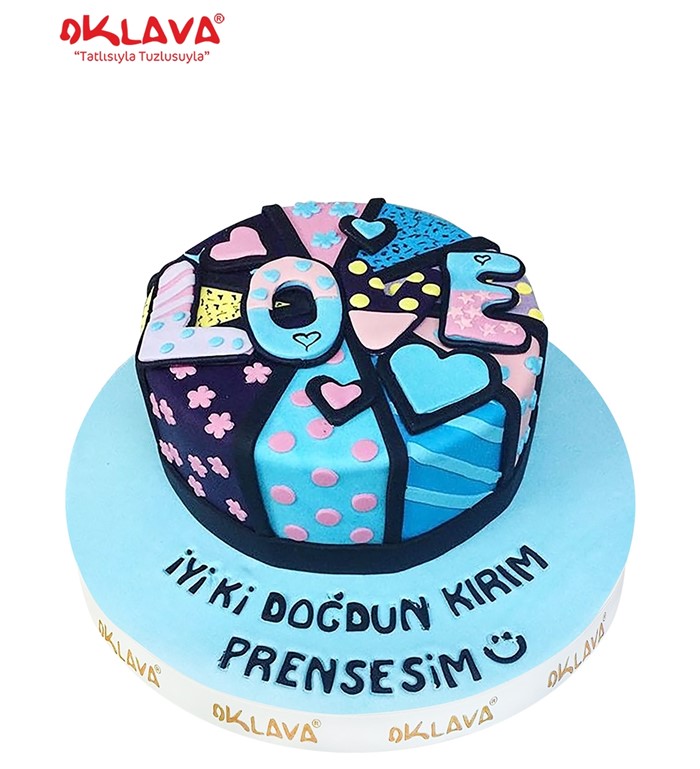 aşk yazılı pasta, love temalı pasta, butik pasta modelleri