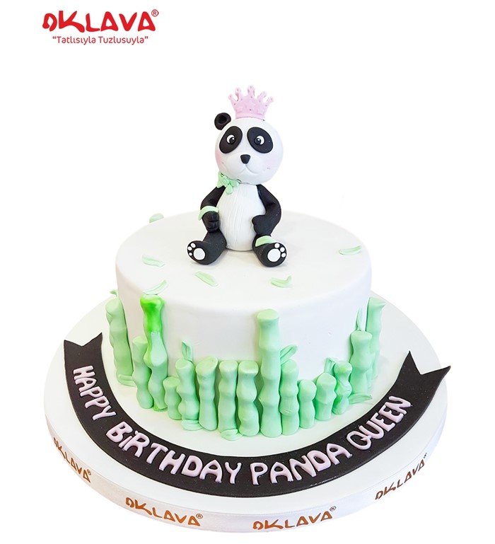 panda figürlü pasta, kız çocukları için pasta, doğum günü 