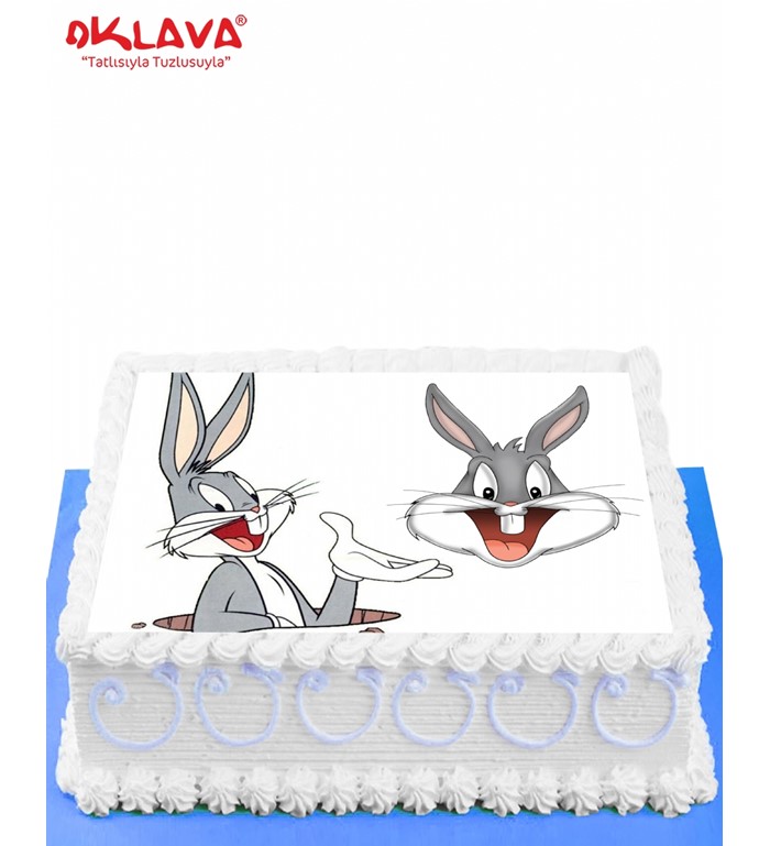 bugs bunny pastası, resimli pasta, çizgi film pastası