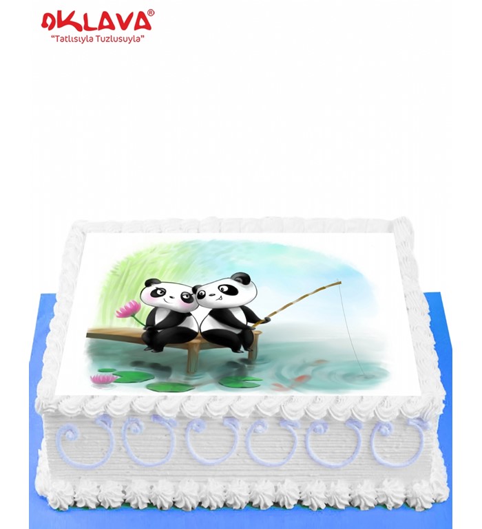sevimli pandalar, pandalı pasta, resimli panda pastası