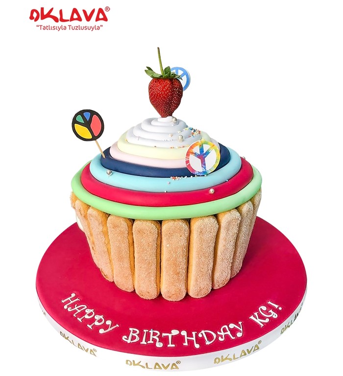barış işareti doğum günü pastası, butik pasta modeli 