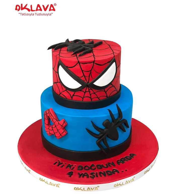 Örümcek Adam, spiderman, resimli pasta, figürlü pasta