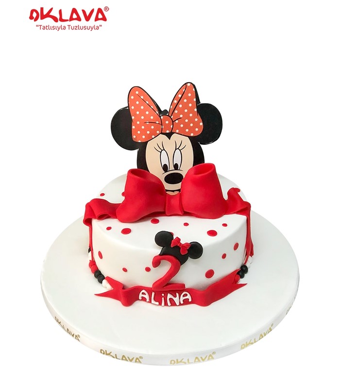 minnie mouse pastası, çizgi film pastası, özel tasarım pasta