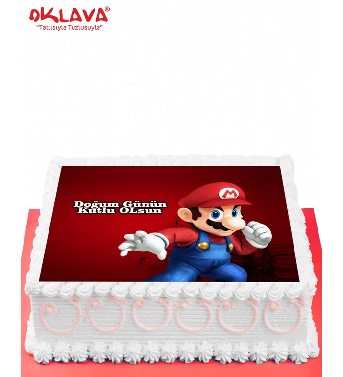 süper mario, erkek çocuk pastası, resimli pastalar