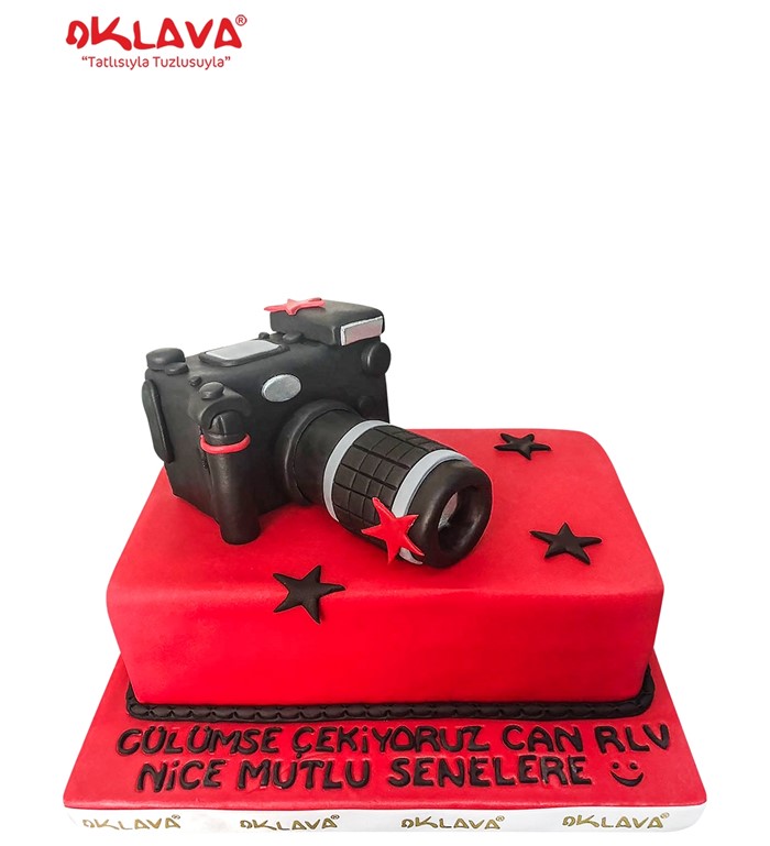 kameralı pasta, fotoğraf makinası pastası