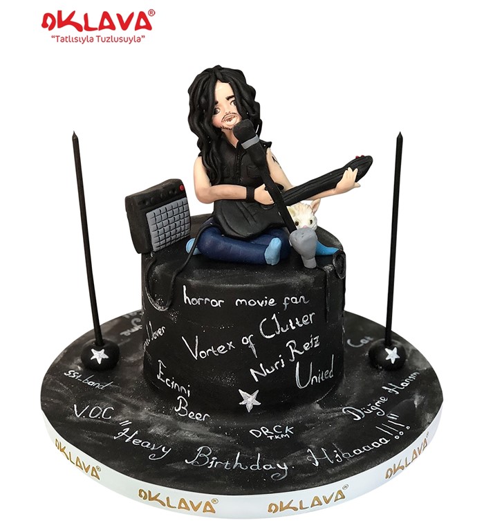 metal müzik pastası, gitarcı pastası, müzisyen pastası