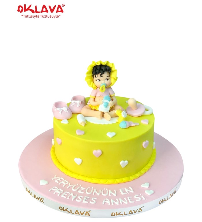 emzikli bebek, bebk figürlü pasta, bebek pastaları
