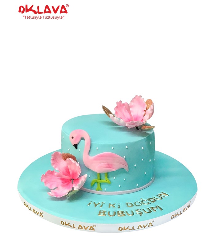 flamingo pastası, sevgimli flamingolar, kız çocuk pastası
