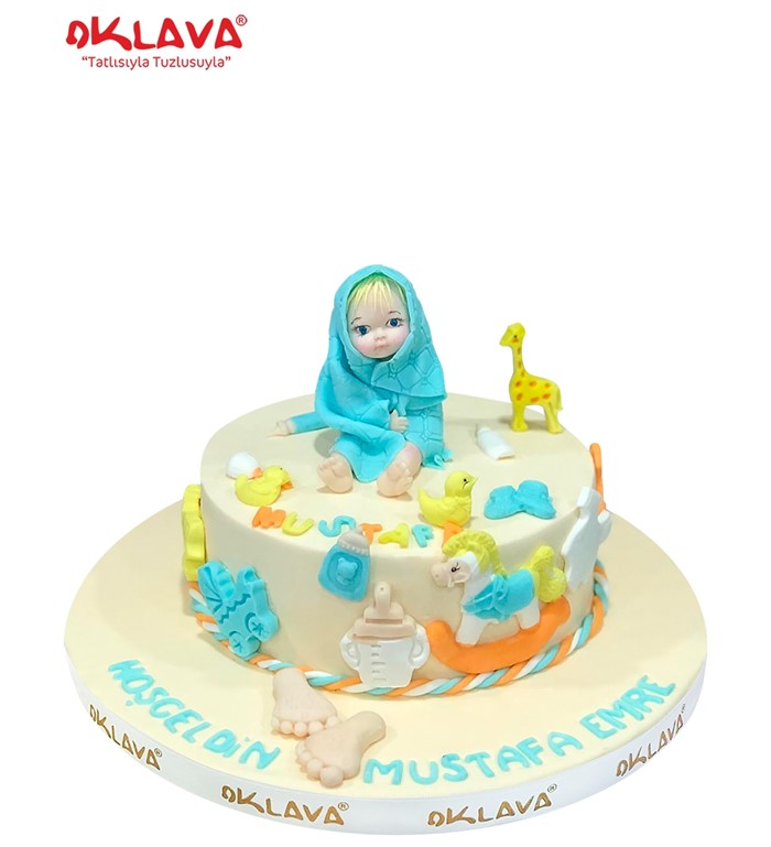 bebek pastası, hayvanlı pasta, figürlü bebek pastası