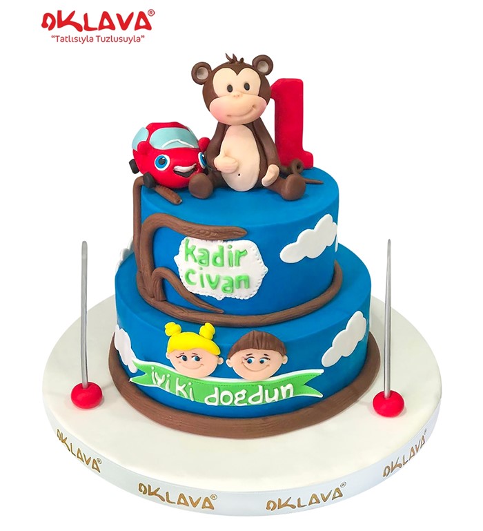 sevimli maymun pastası, hayvanlı pasta modelleri