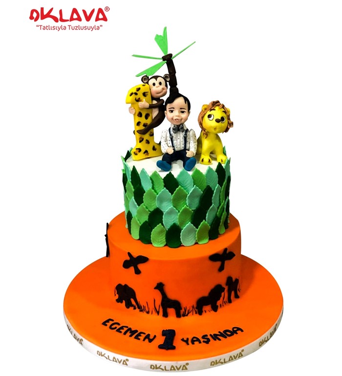 safari pastası, hayvanlar alemi, 1 yaş günü pastası