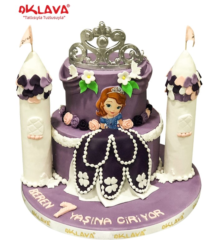 prenses pastası, prenses sofia, kız çocuklarına pastalar
