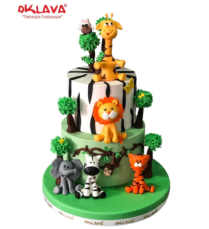 hayvanlı pasta, hayvanlar alemi pastası, 2 yaş pastası