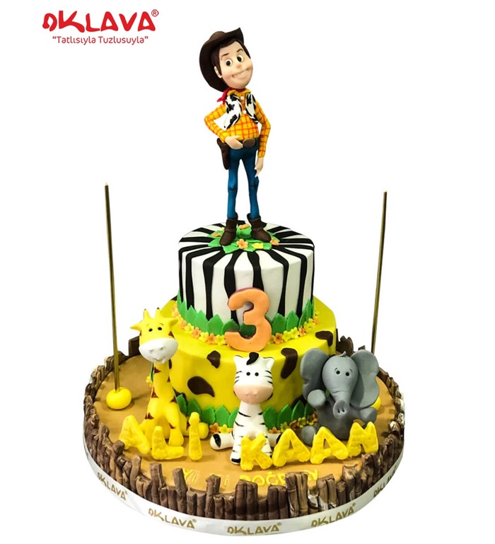 oyuncak hikayesi, toy story, woody figürlü pasta, hayvanlar