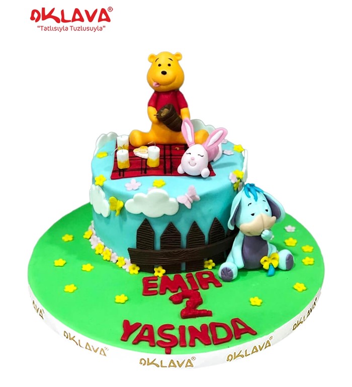 winnie the pooh, 2 yaş günü pastası, çizgi film pastası