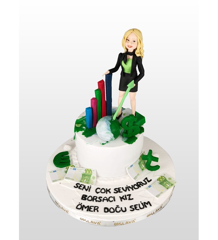 borsacı kız doğum günü pastası, butik pasta