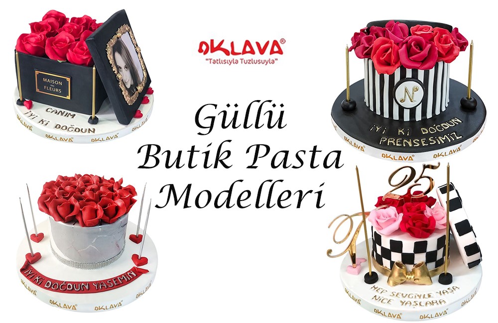 Gül Konseptli Pasta, Güllü Pasta Modelleri,Şeker Hamuru 