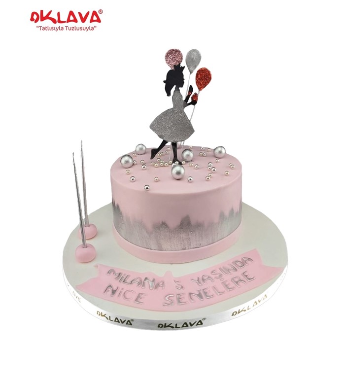 balonlu pasta, kız çocukların pasta, pasta modelleri