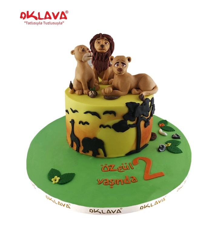 aslanlı pasta, aslan kral pastası, 2 yaş günü pastası
