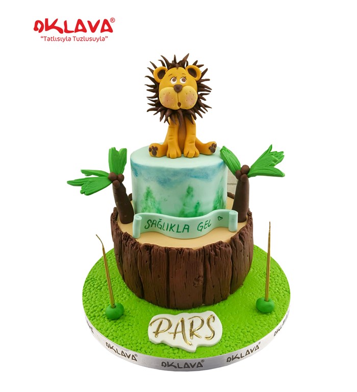 aslan kral doğum günü pastası, aslan pastası