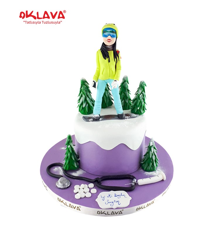 kayakçı pastası, hobi pastası, yetişkin pasta modelleri