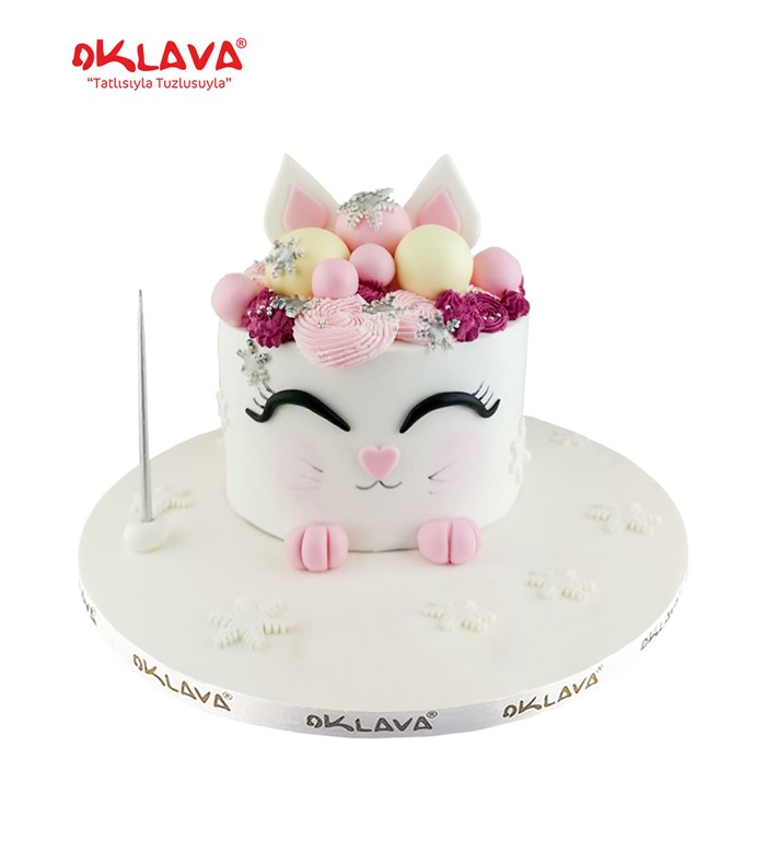 kedi yüzü, butik pasta, özel tasarım, hayvanlı pasta