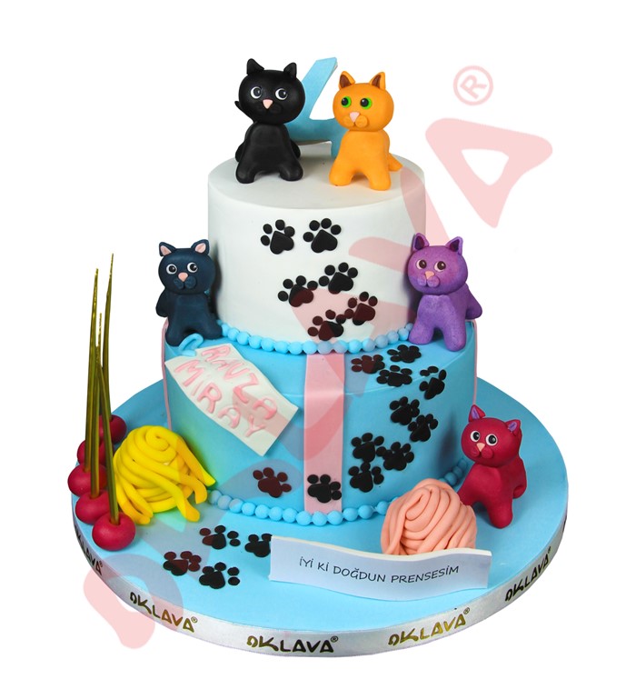 kedili pasta, kedi figürlü pasta, kedi pastası, kedi 