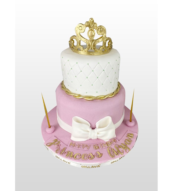 taçlı prenses doğum günü pastası, doğum günü pastası