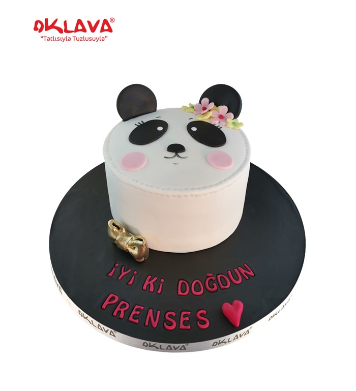 panda yüzü, pandalı pasta, panda temalı pasta, özel pasta