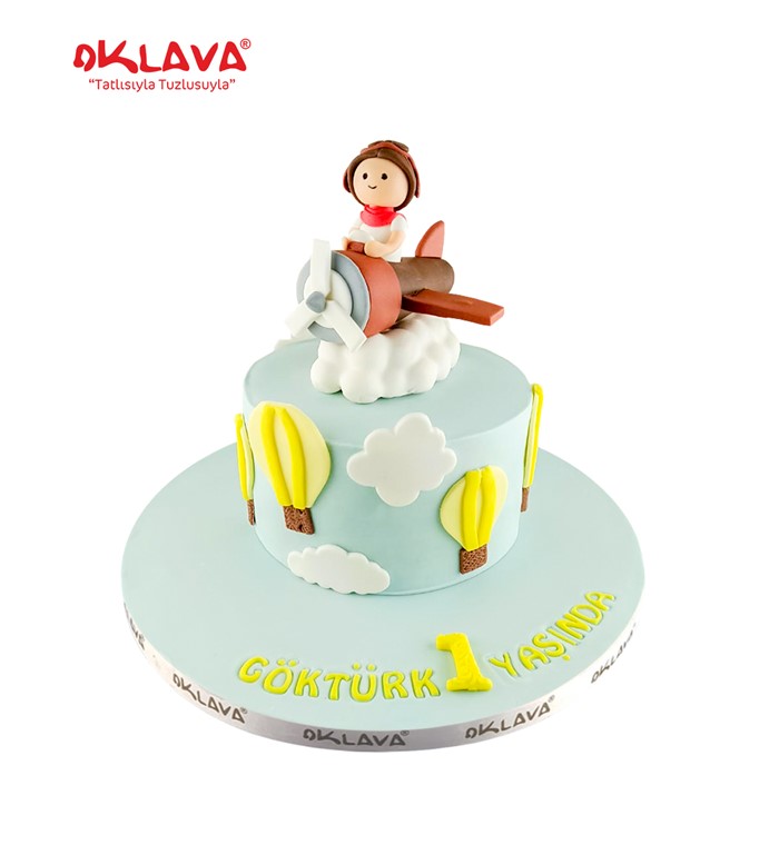 pilot çocuk, yaş günü pastası, 1 yaş günü pastası, özel gün