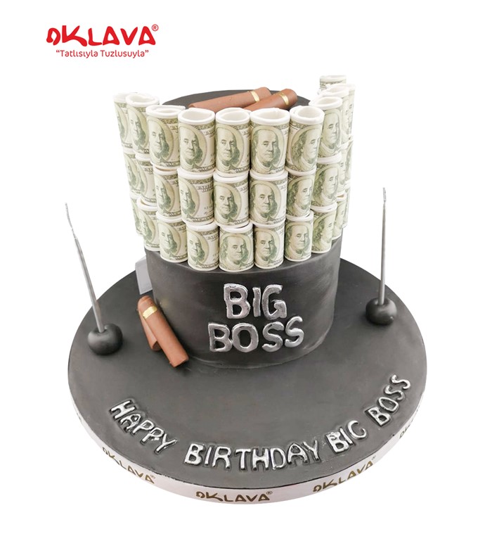 big boss pastası, dolarlı pasta, purolu pasta, sevgili pasta