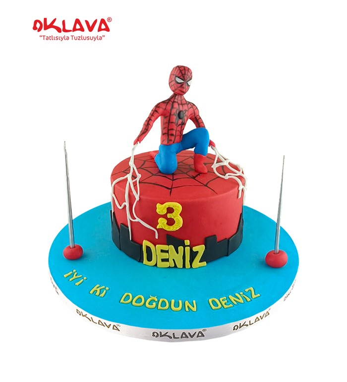 Örümcek Adam, spiderman, resimli pasta, figürlü pasta